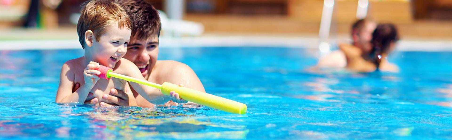 kids playing in pool